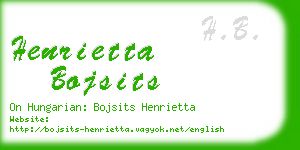 henrietta bojsits business card